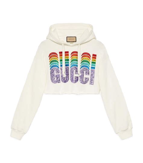 gucci sweatshirt rainbow|gucci hooded sweatshirt.